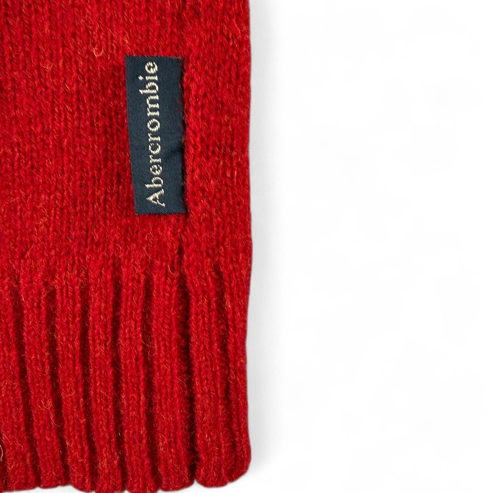 Vintage Abercrombie &‎ Fitch Sweater Mens M Red Argyle Crewneck Wool Long Sleeve - Picture 4 of 6